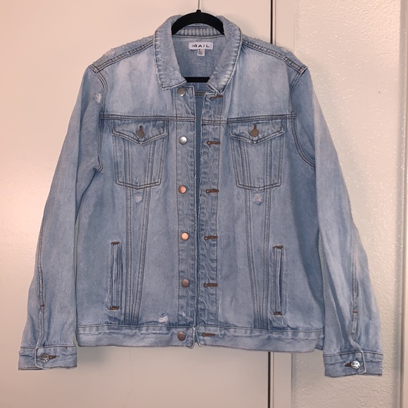 The Rail Jackets & Coats Mens Distressed Denim Jacket By The Rail